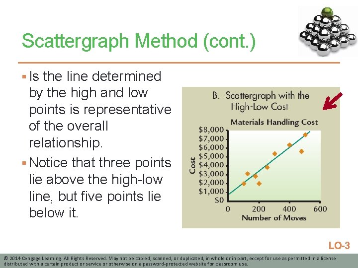 Scattergraph Method (cont. ) § Is the line determined by the high and low