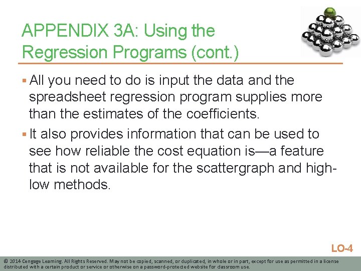 APPENDIX 3 A: Using the Regression Programs (cont. ) § All you need to