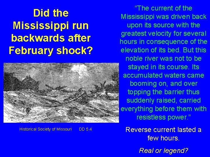 Did the Mississippi run backwards after February shock? Historical Society of Missouri DD 5.