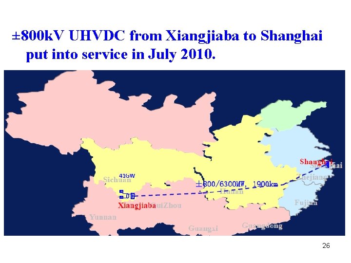 ± 800 k. V UHVDC from Xiangjiaba to Shanghai put into service in July