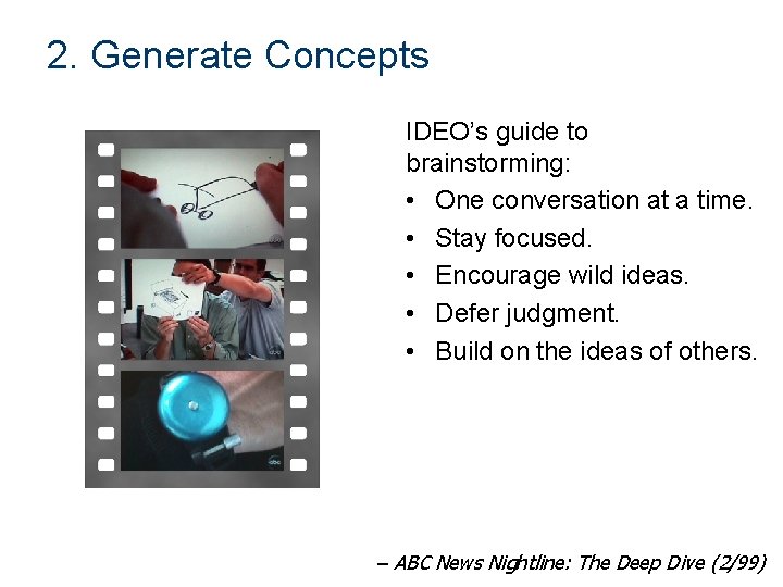 The Deep Dive A design process in action
