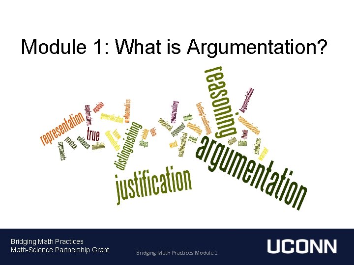 Module 1: What is Argumentation? Bridging Math Practices Math-Science Partnership Grant Bridging Math Practices-Module