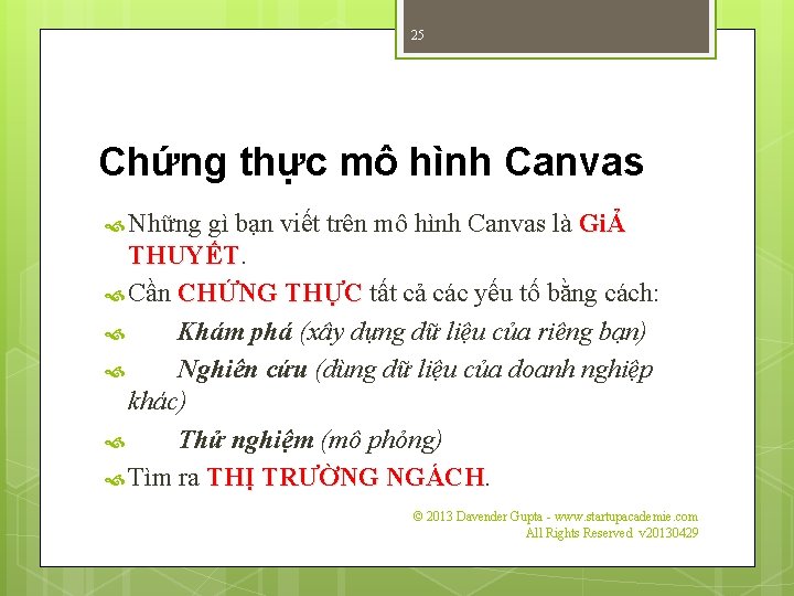25 Chứng thực mô hình Canvas Những gì bạn viết trên mô hình Canvas