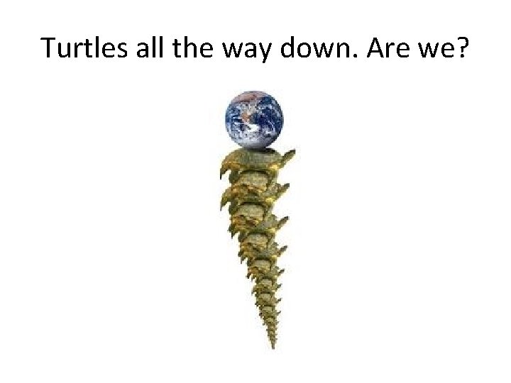 Turtles all the way down. Are we? 