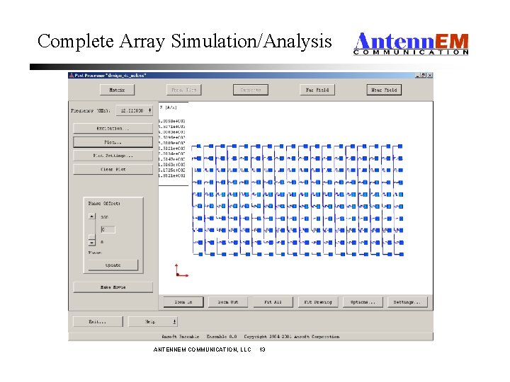 Complete Array Simulation/Analysis ANTENNEM COMMUNICATION, LLC 13 