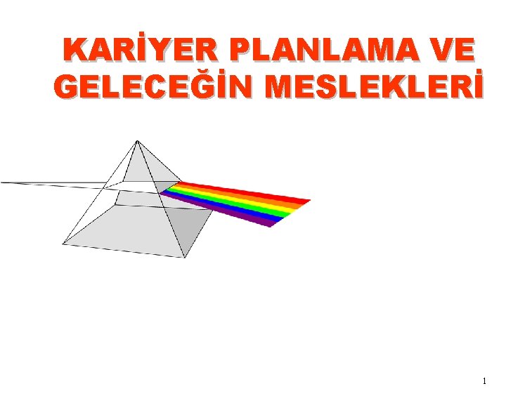 KARİYER PLANLAMA VE GELECEĞİN MESLEKLERİ 1 