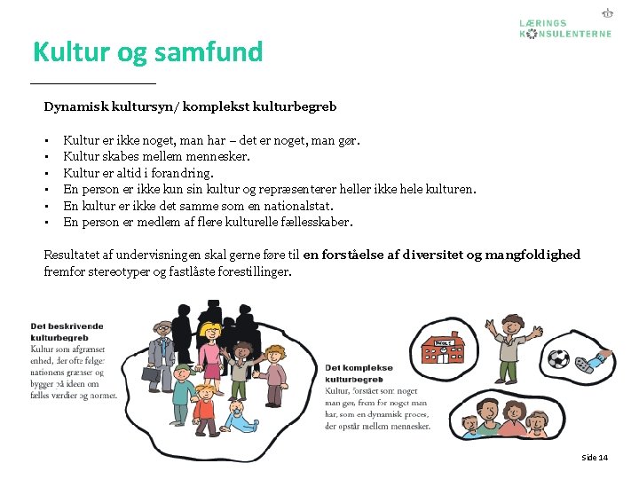 Kultur og samfund Dynamisk kultursyn/ komplekst kulturbegreb • • • Kultur er ikke noget,