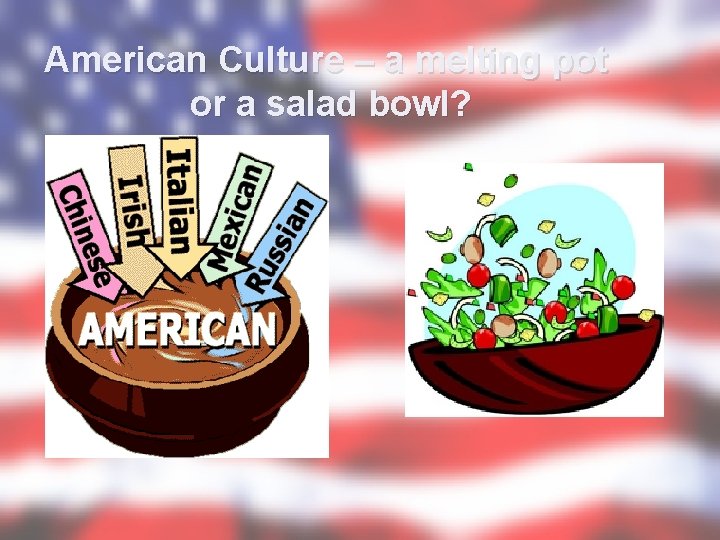 American Culture – a melting pot or a salad bowl? 