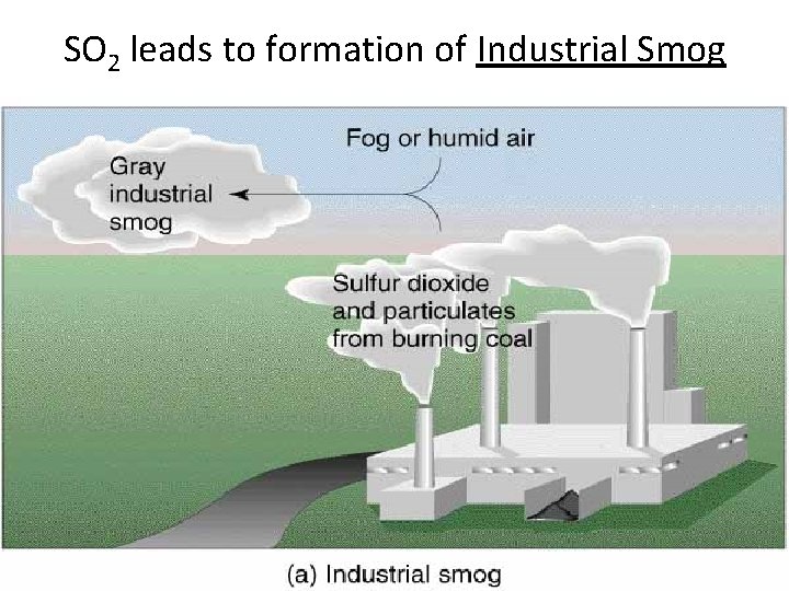 SO 2 leads to formation of Industrial Smog 