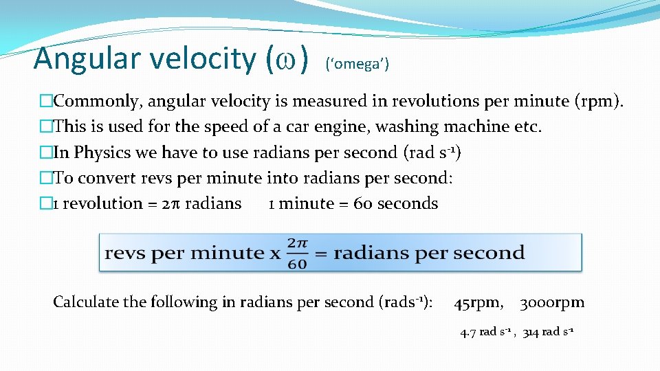 Rotational motion AH Physics Motion in a circle