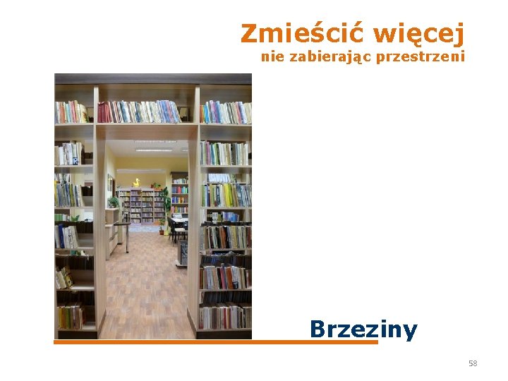 Zmieścić więcej nie zabierając przestrzeni Brzeziny 58 