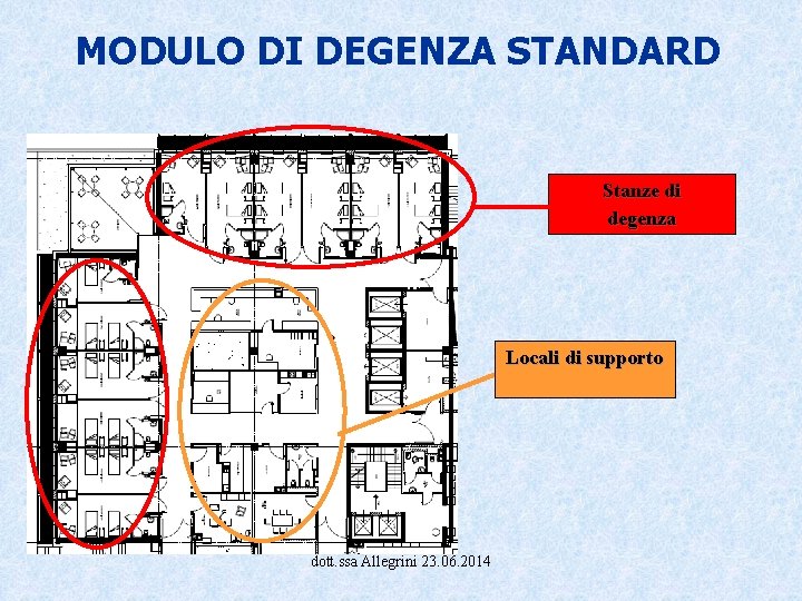 MODULO DI DEGENZA STANDARD Stanze di degenza Locali di supporto dott. ssa Allegrini 23.