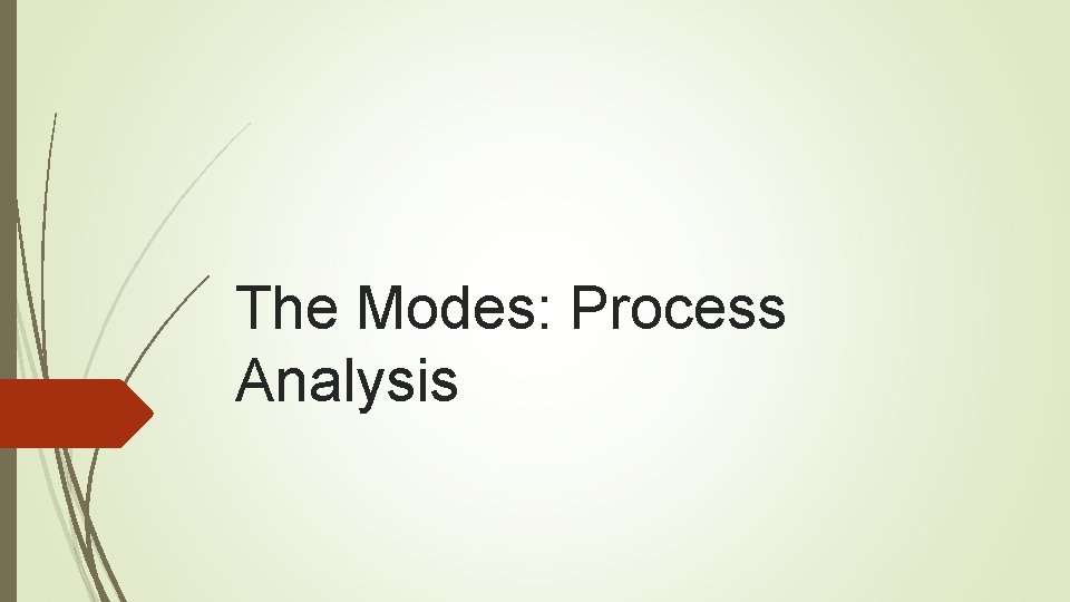 The Modes: Process Analysis 