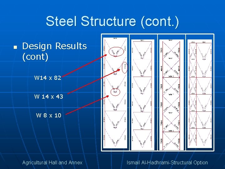 Steel Structure (cont. ) n Design Results (cont) W 14 x 82 W 14
