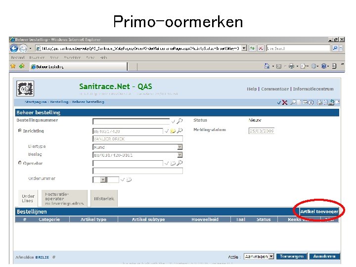 Primo-oormerken 