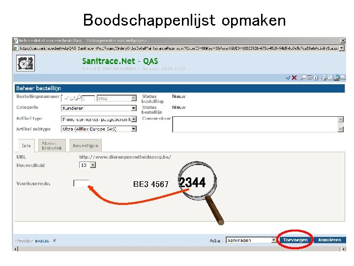 Boodschappenlijst opmaken BE 3 4567 2344 