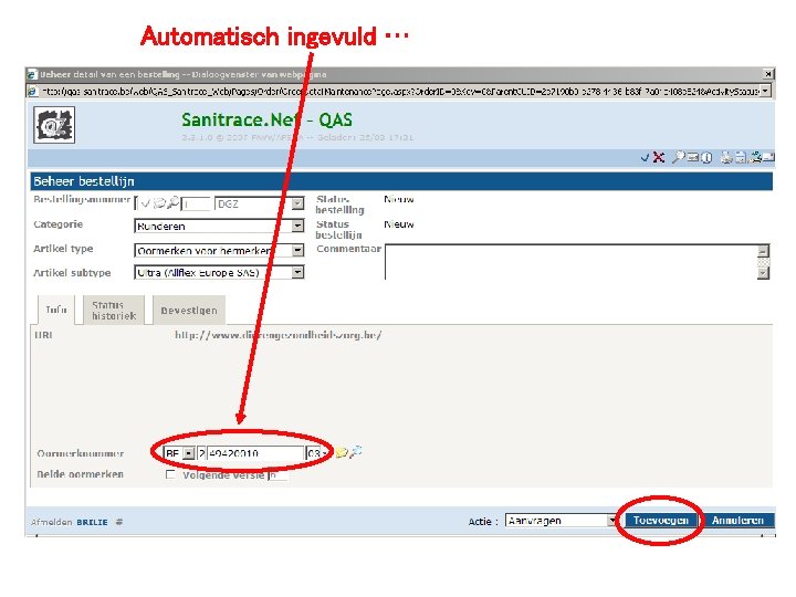 Automatisch ingevuld … 