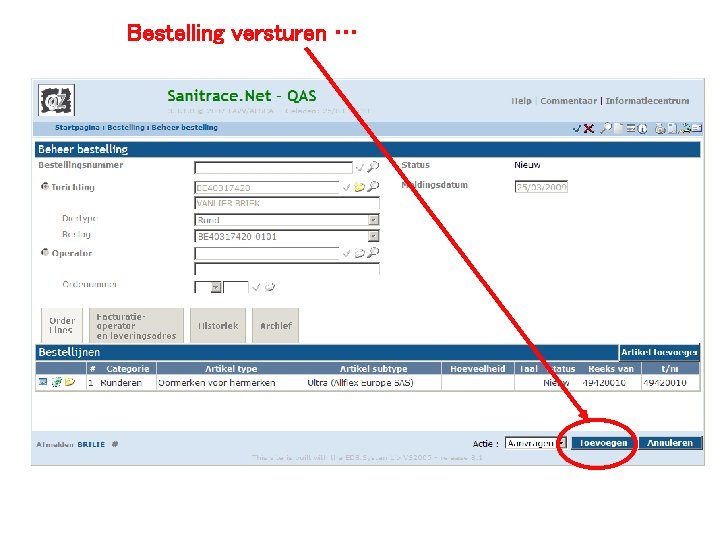 Bestelling versturen … 