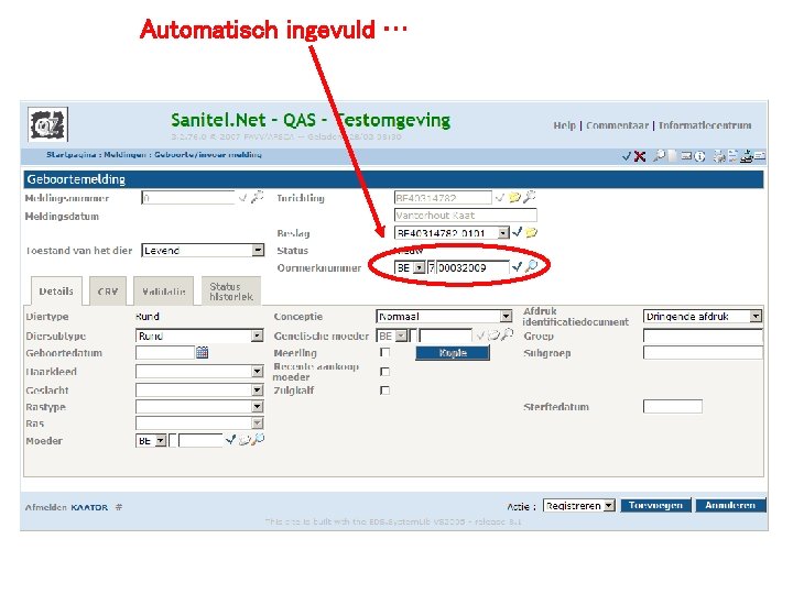 Automatisch ingevuld … 