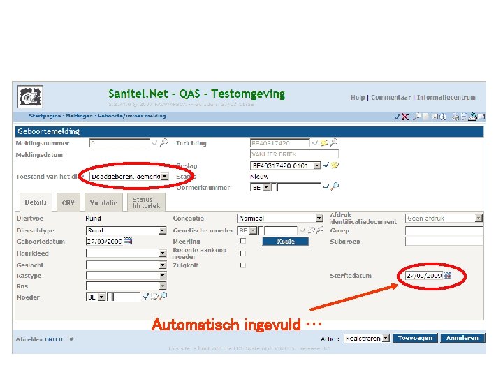 Automatisch ingevuld … 