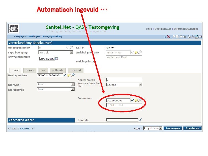 Automatisch ingevuld … 