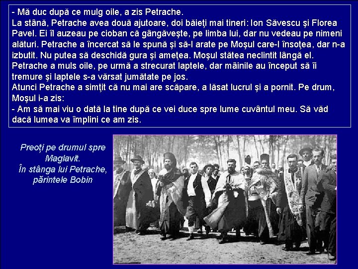 - Mă duc după ce mulg oile, a zis Petrache. La stână, Petrache avea