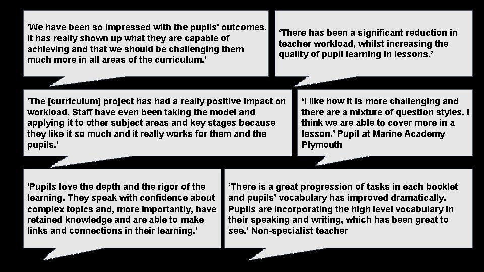 'We have been so impressed with the pupils' outcomes. It has really shown up