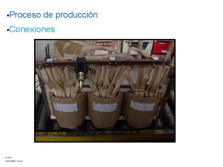 §Proceso de producción §Conexiones §© ABB § 22/07/2009 | Slide 9 
