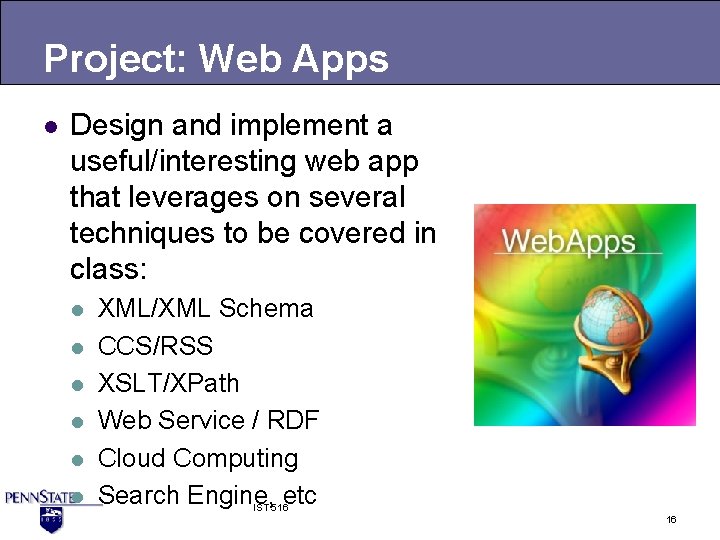 Project: Web Apps l Design and implement a useful/interesting web app that leverages on
