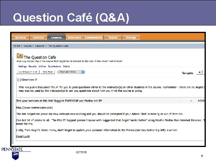 Question Café (Q&A) IST 516 6 