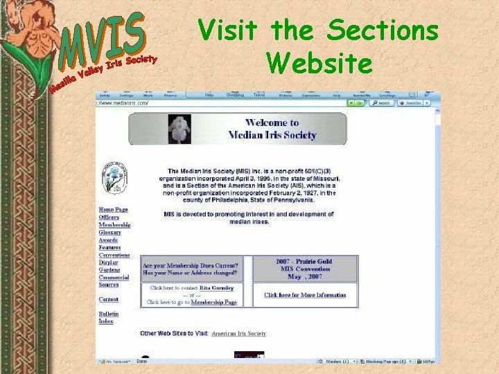 Visit the Sections Website 