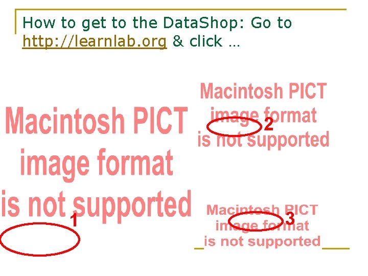 How to get to the Data. Shop: Go to http: //learnlab. org & click