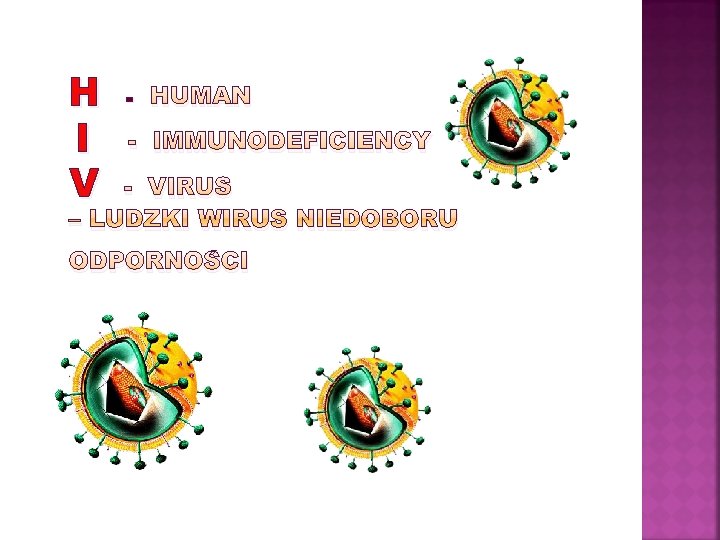 H I V - HUMAN - IMMUNODEFICIENCY - VIRUS – LUDZKI WIRUS NIEDOBORU ODPORNOŚCI