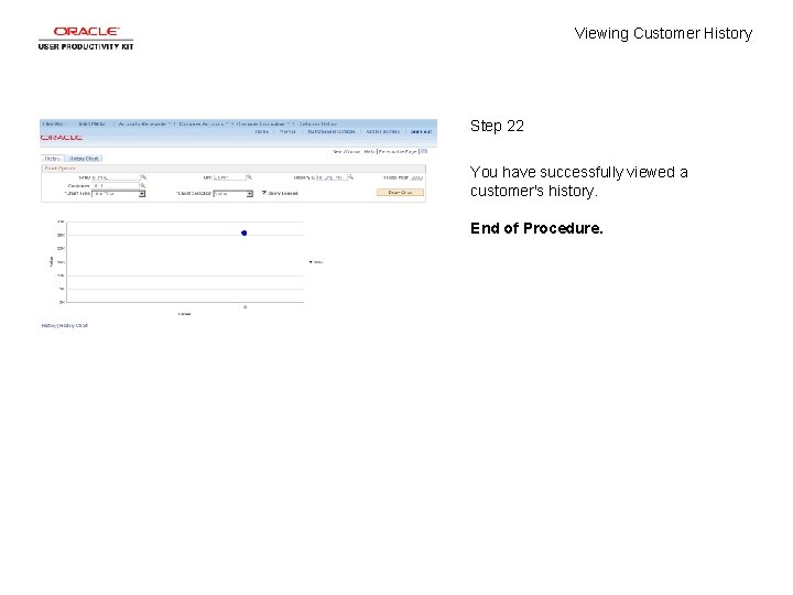 Viewing Customer History Step 22 You have successfully viewed a customer's history. End of