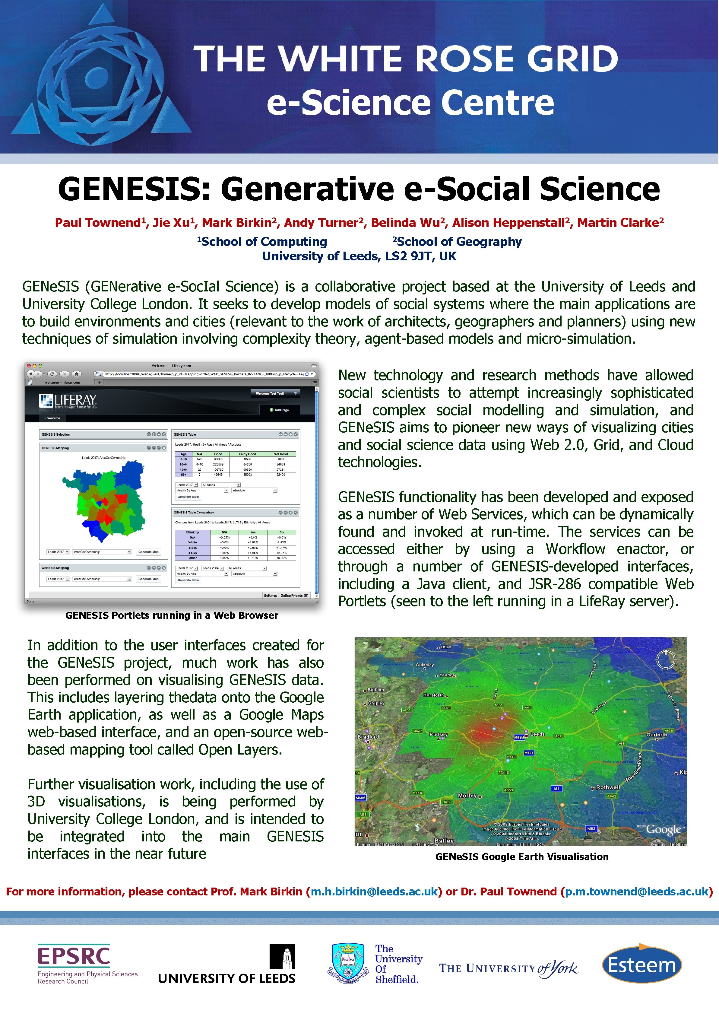 GENESIS: Generative e-Social Science Paul Townend 1, Jie Xu 1, Mark Birkin 2, Andy