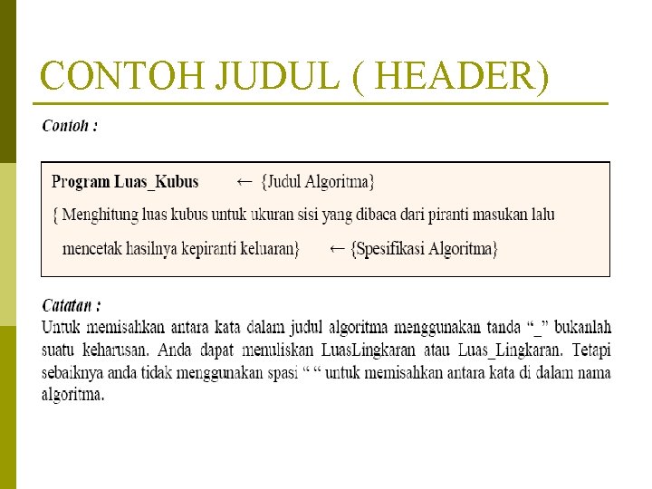 CONTOH JUDUL ( HEADER) 