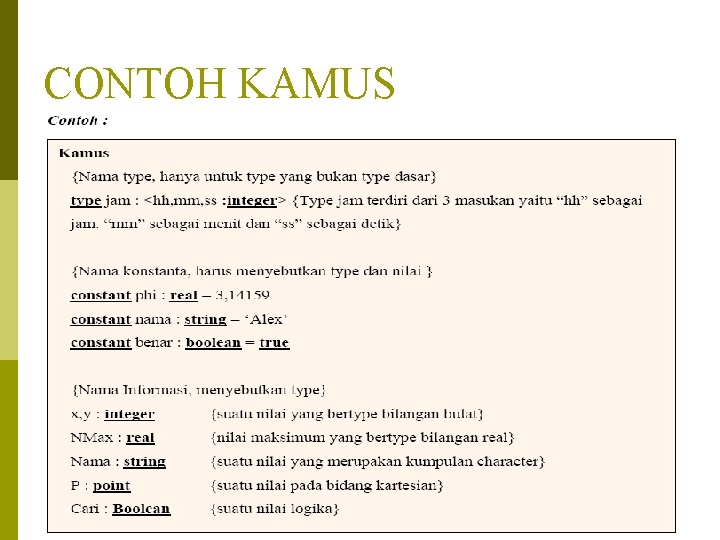 CONTOH KAMUS 