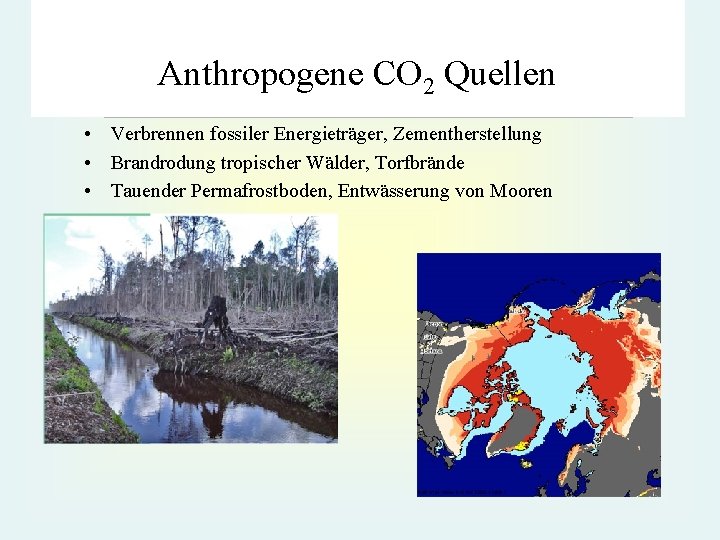 INSTITUT FÜR ANORGANISCHE CHEMIE Anthropogene CO 2 Quellen Arbeitsgruppe Umwelt- und Radiochemie • Verbrennen