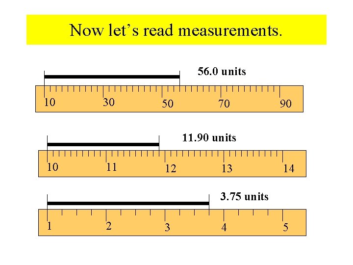 Now let’s read measurements. 56. 0 units 10 30 50 70 90 11. 90