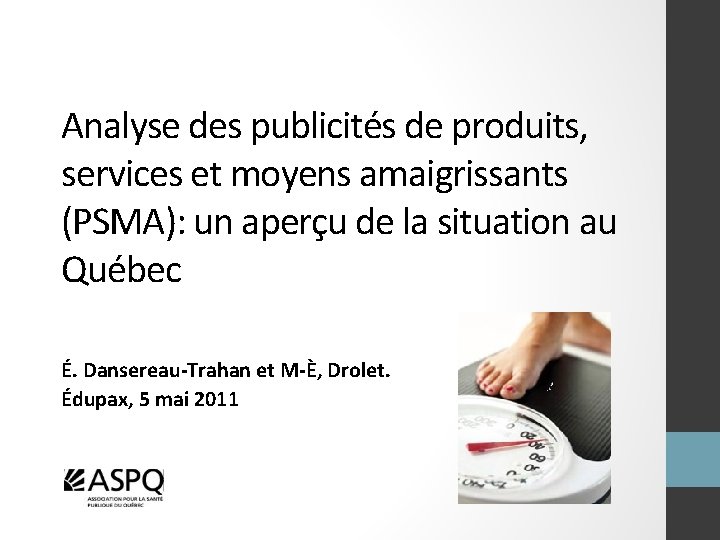 Analyse des publicités de produits, services et moyens amaigrissants (PSMA): un aperçu de la