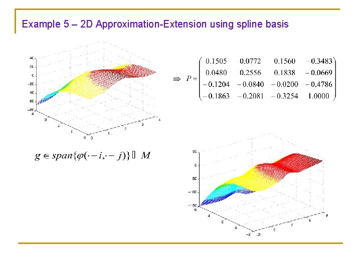 Example 5 – 2 D Approximation-Extension using spline basis 