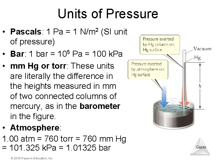 Lecture Presentation Chapter 10 Gases 2015 Pearson Education