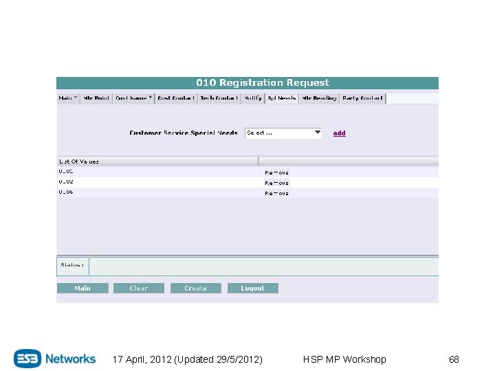 17 April, 2012 (Updated 29/5/2012) HSP MP Workshop 68 