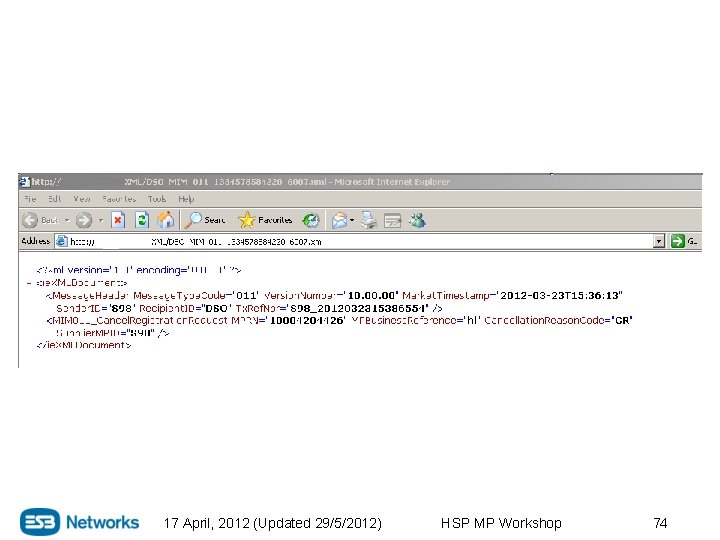 17 April, 2012 (Updated 29/5/2012) HSP MP Workshop 74 