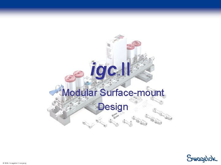 igc II ™ Modular Surface-mount Design © 2004 Swagelok Company 