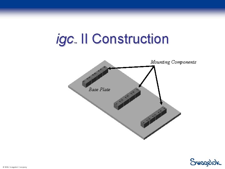 igc II Construction ™ Mounting Components Base Plate © 2004 Swagelok Company 