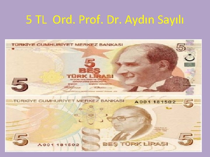 5 TL Ord. Prof. Dr. Aydın Sayılı 