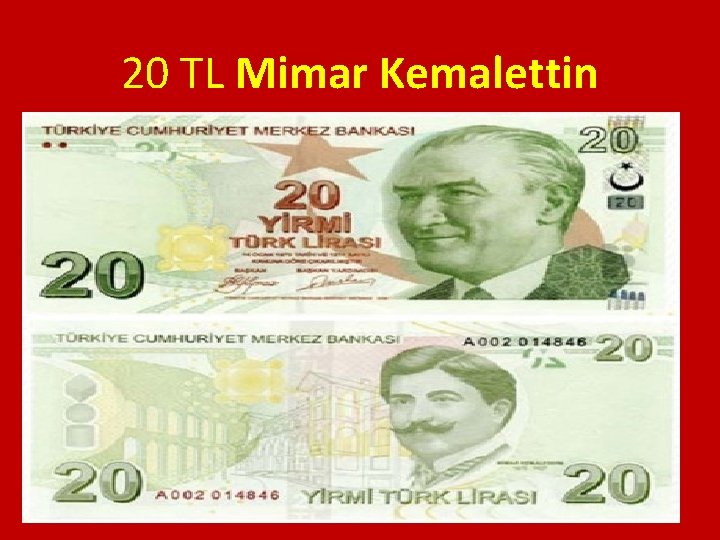 20 TL Mimar Kemalettin 