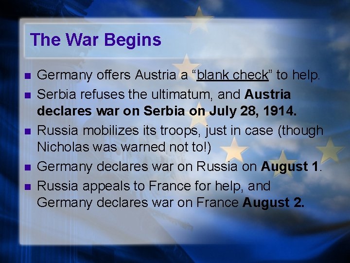 Chapter 11 World War I Section 1 The