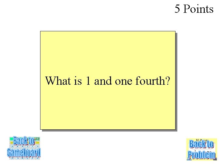 Math Jeopardy Time Division Fractions One Fractions Two